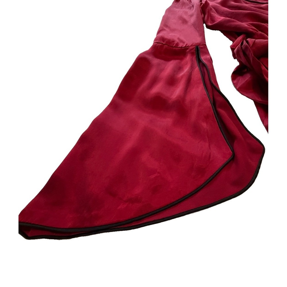 House of Harlow 1960 x Revolve Silky Red Boho Bell Sleeve Wrap Dress Large - Picture 6 of 16